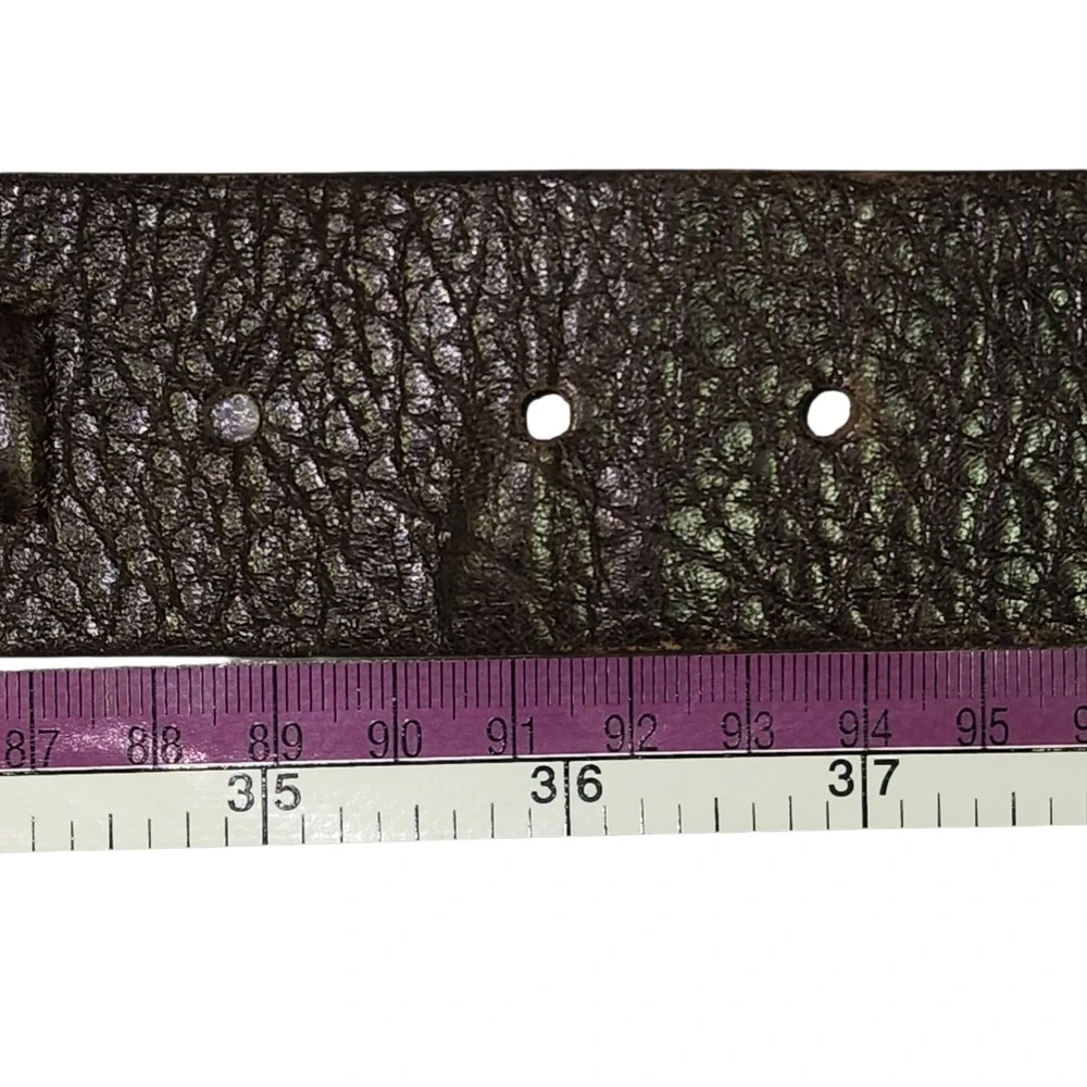 Francesco Biasia Italy Brown Pebbled Leather Hip Belt Brass Buckle O Ring Sz M